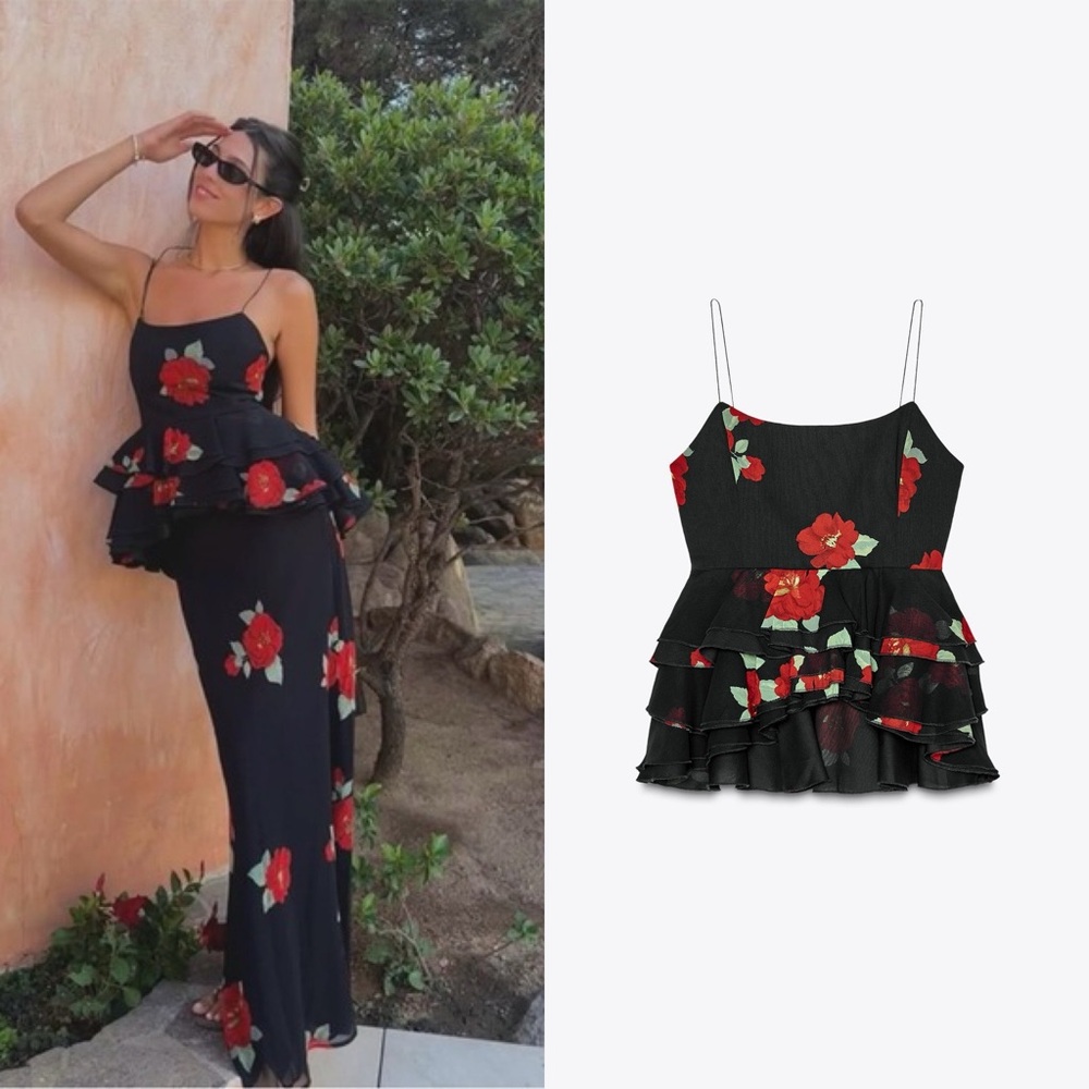 Price Firm - ZARA Bloggers Fav Floral Print Ruffled Top